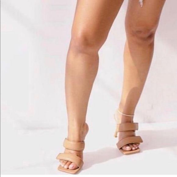 Padded Velcro Square Toe Mules in Blush Nude - Picture 5 of 9